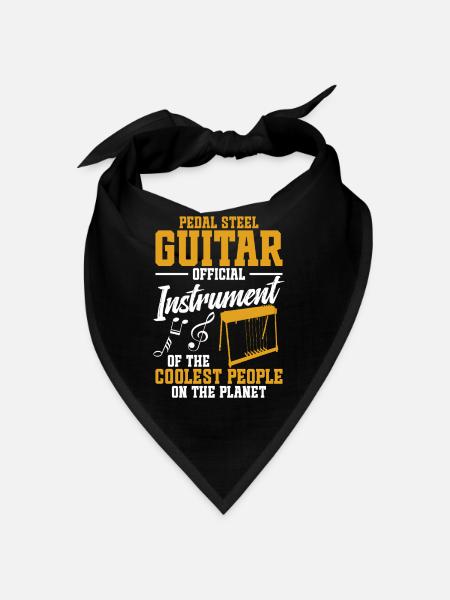 Pedal Steel Guitarist String Instrument Mountain - Bandana - Schwarz - Vorne