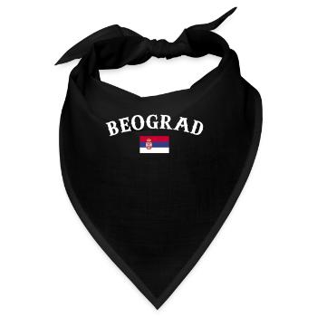 Beograd Belgrade Serbien Serbische Flagge Serbe - Bandana - Schwarz - Vorne