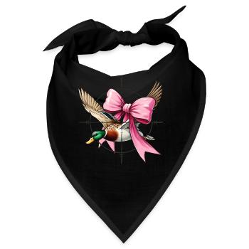 Coquette Bow Duck Hunting Hunter Pink Ribbon Mom - Bandana - Schwarz - Vorne