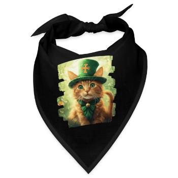 St Patricks day Katze - Bandana - Schwarz - Vorne