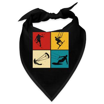 Kitesurfer Kiteboard Kitesurfen Kitesurf - Bandana - Schwarz - Vorne