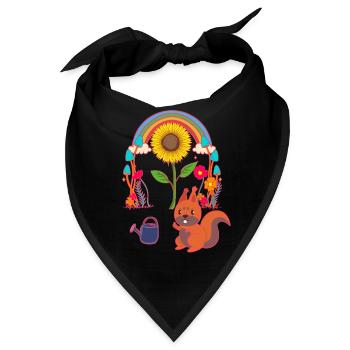Eichhörnchen Kind Kinder - Bandana - Schwarz - Vorne