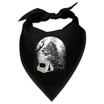 Zelt zelten Wald Waldbewohner Camping Campen - Bandana - Schwarz - Vorne