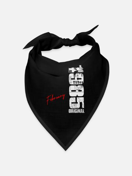 Februar 1985 Jahrgang geboren Geburtstag Retro - Bandana Dreieckstuch - Schwarz