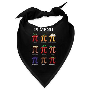 Pi Menü: Apfel, Kürbis, Zitrone und Mehr für - Bandana - Schwarz - Vorne