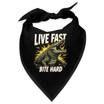 Alligator Krokodil Reptil Enthusiast Sumpf - Bandana - Schwarz - Vorne