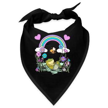 Frosch Frösche Kinder Kind - Bandana - Schwarz - Vorne