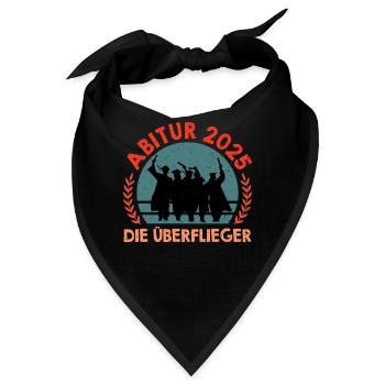 ABITUR 2025 DIE ÜBERFLIEGER Abiturient Lustiges - Bandana - Schwarz - Vorne