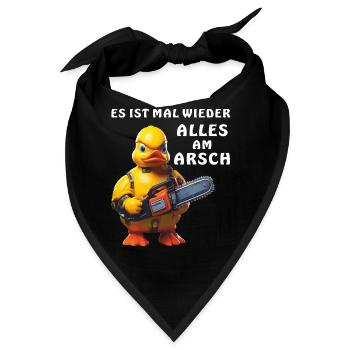 ENTE KETTENSÄGE ALLES AM ARSCH - Bandana - Schwarz - Vorne
