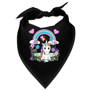 Einhorn Kind Kinder Pferd - Bandana - Schwarz - Vorne