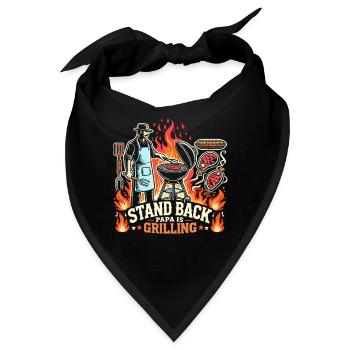 Zurücktreten Papa grillt - Bandana - Schwarz - Vorne