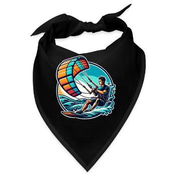 Kitesurfer Kiteboard Kitesurfen Kitesurf - Bandana - Schwarz - Vorne