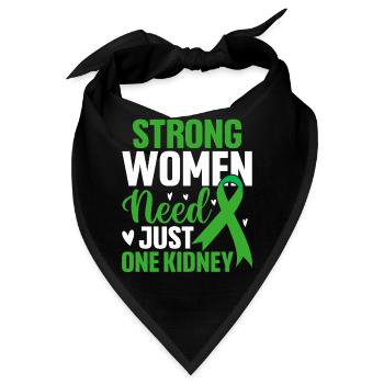 Starke Frauen Nur eine Niere Grünes Band Niere - Bandana - Schwarz - Vorne