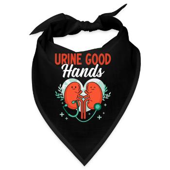 Urin Gute Hände Lustig Dialyse Nephrologie Niere - Bandana - Schwarz - Vorne