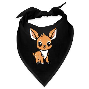 Reh - Bandana - Schwarz - Vorne