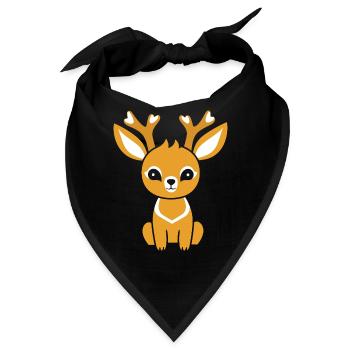 Reh - Bandana - Schwarz - Vorne