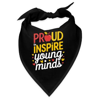 Stolz Junge Köpfe Zu Inspirieren Lehrer - Bandana - Schwarz - Vorne