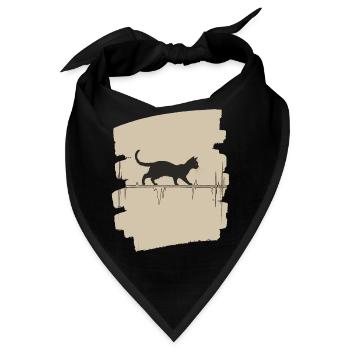EKG Katze - Bandana - Schwarz - Vorne