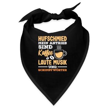 Hufschmied Kaffee Musik Schimpfwörter Antrieb - Bandana - Schwarz - Vorne