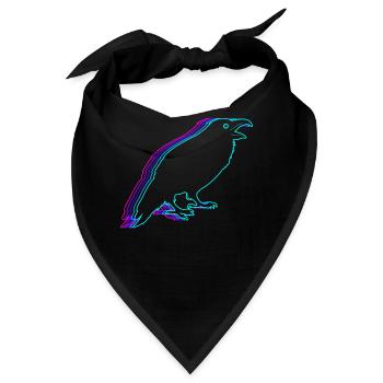 Retro Raven Crow Vaporwave - Bandana - Schwarz - Vorne