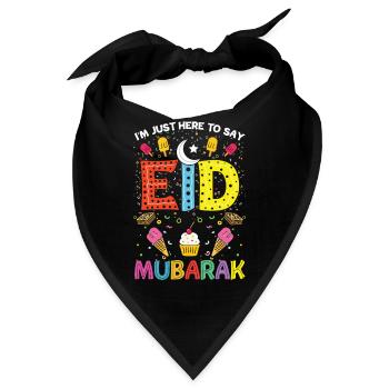 Ich Bin Hier Um Eid Mubarak Zu Sagen - Bandana - Schwarz - Vorne