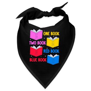 one book two book red book blue book Design for a - Bandana - Schwarz - Vorne