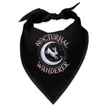 Nächtlicher Wanderer Hase Mond Kunst - Bandana - Schwarz - Vorne