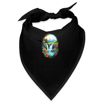 Wasserfall Floral Vista - Bandana - Schwarz - Vorne