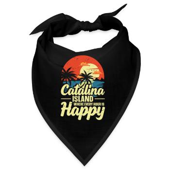 Catalina Island, Auf Der Jede Stunde Glücklich Ist - Bandana - Schwarz - Vorne