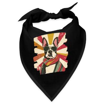 Bullterrier Kampfhund Hunderasse - Bandana - Schwarz - Vorne