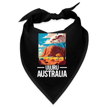 Uluru Australien Ayers Rock Landmark Lustig - Bandana - Schwarz - Vorne