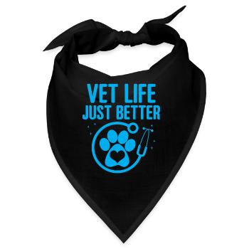 Tierarzt Leben einfach besser Vielseitiger Tierliebhaber - Bandana - Schwarz - Vorne