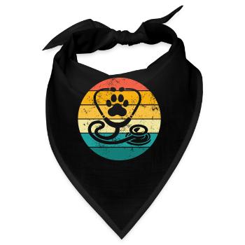 Vet Tech Retro Tierarzt Tierklinik - Bandana - Schwarz - Vorne