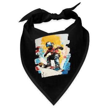Snowboarder Pulverschnee - Bandana - Schwarz - Vorne