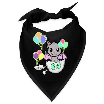 Fledermaus Baby Geburt Kinder Eierschale - Bandana - Schwarz - Vorne