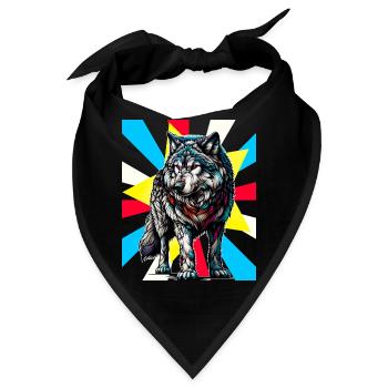 Wolf Wölfe Tattoo - Bandana - Schwarz - Vorne