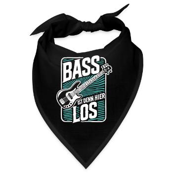 Bass Ist Denn Hier Los? - Lustiges Musikdesign - Bandana - Schwarz - Vorne