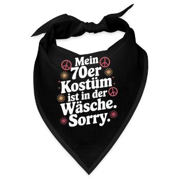 70er Jahre Kostüm Ist In Der Wäsche 70s Party 70er - Bandana - Schwarz - Vorne