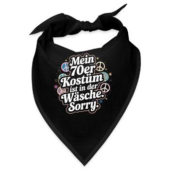 70er Jahre Kostüm Ist In Der Wäsche 70s Party 70er - Bandana - Schwarz - Vorne