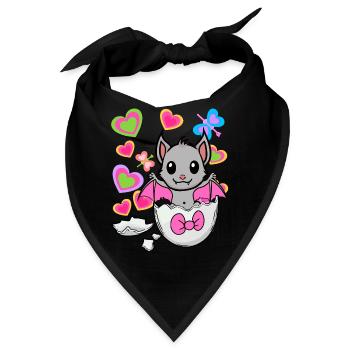 Fledermaus Eierschale Geburt Ei Kinder Kind - Bandana - Schwarz - Vorne