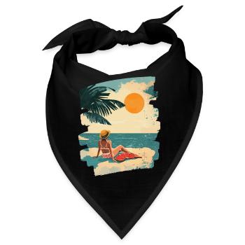 Sommer Strand Retro - Bandana - Schwarz - Vorne