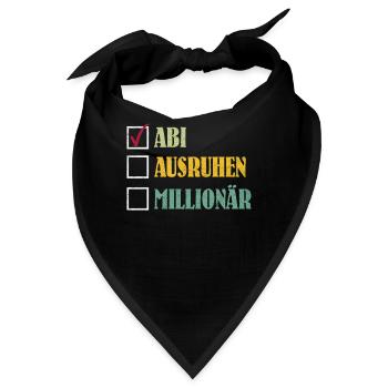 ABI AUSRUHEN MILLIONÄR Abiturient Lustiges - Bandana - Schwarz - Vorne