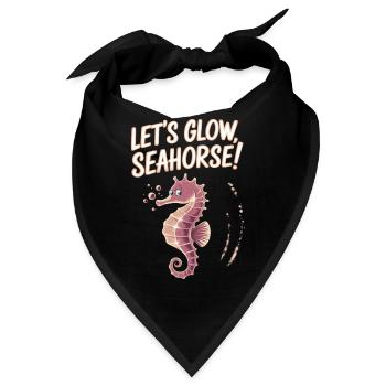 Let's Glow Seahorse Design - Bandana - Schwarz - Vorne