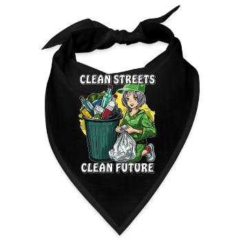 ABFALLEIMER CLEAN STREETS CLEAN FUTURE - Bandana - Schwarz - Vorne