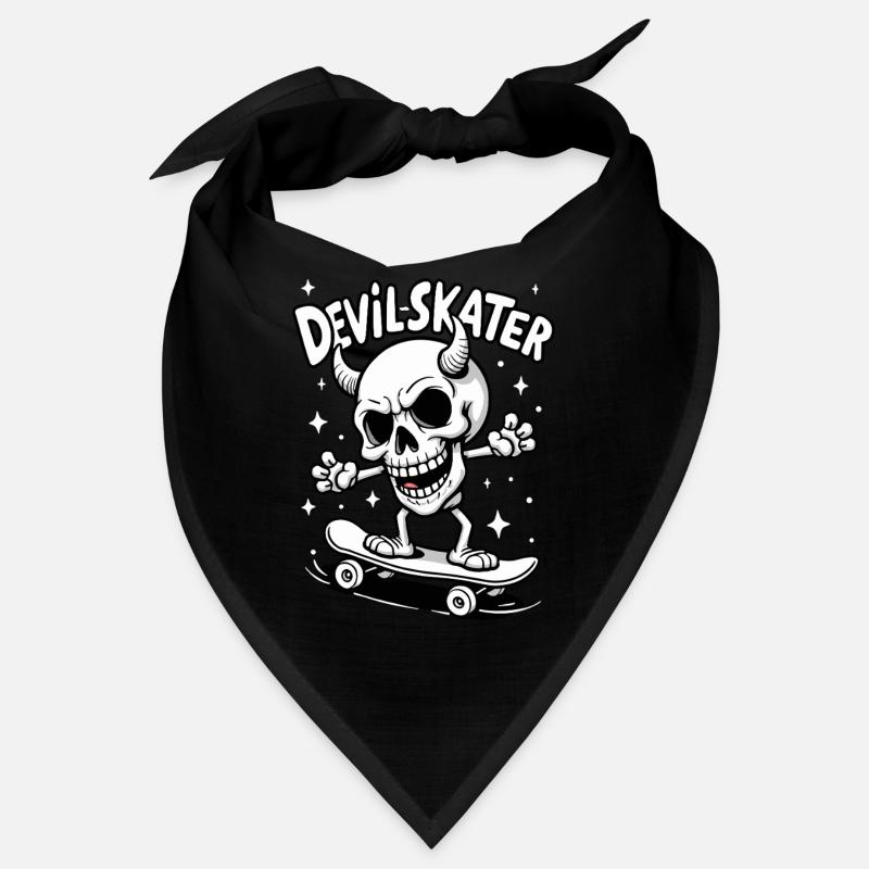 Devil Skater – Cooles Skelett auf Skateboard Bandana