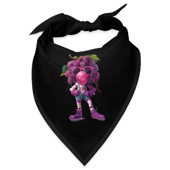 Trauben - Bandana - Schwarz - Vorne