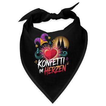 Köln Konfetti Im Herzen Karneval Herz Kölner Köln - Bandana - Schwarz - Vorne