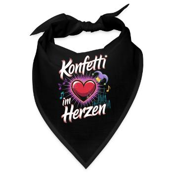 Köln Konfetti Im Herzen Karneval Herz Kölner Köln - Bandana - Schwarz - Vorne