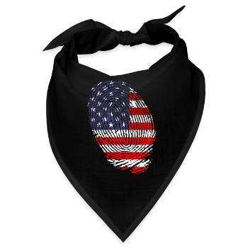 Fingerabdrücke der US-Flagge - Bandana - Schwarz - Vorne
