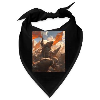 Epische Capybara Revolution Kunstvolles Gemälde - Bandana - Schwarz - Vorne